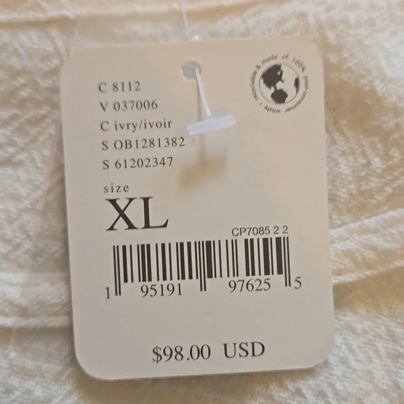 We The FREE Ivory Ruffled Top NWT Sz XL - Picture 2 of 4